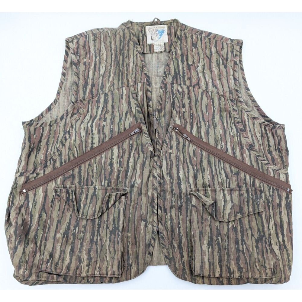 Trophy Club Realtree Camouflage Shooting‎ Hunting Vest Size XL Game Bag Vintage